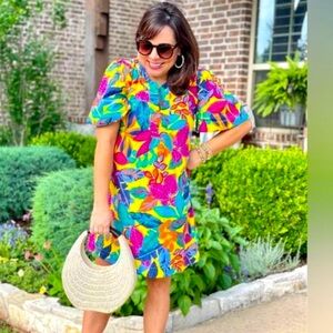 NWOT GIBSONLOOK Cabana Tropical Print Shift Dress